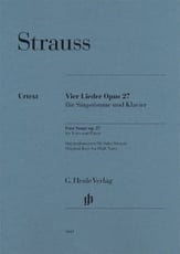 Vier Lieder Opus 27 fur Singstimme und Klavier Vocal Solo & Collections sheet music cover